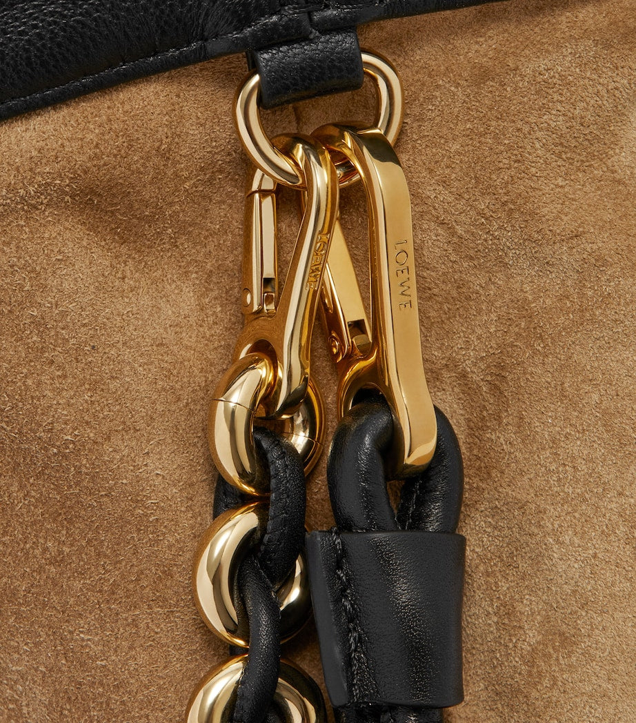 LOEWE Black Mini Leather Flamenco Purse