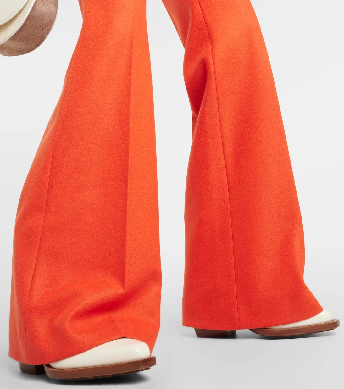 Chloé - Felted wool and cashmere jersey flared pants