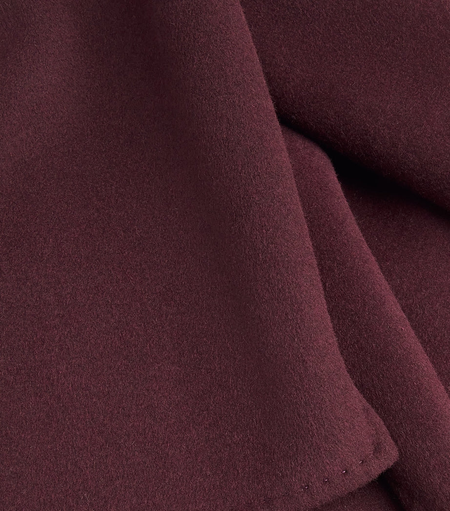 Wolk Morais Burgundy Cashmere On Set Wrap Coat