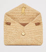Saint Laurent Beige Raffia Cassandre Pouch on Chain