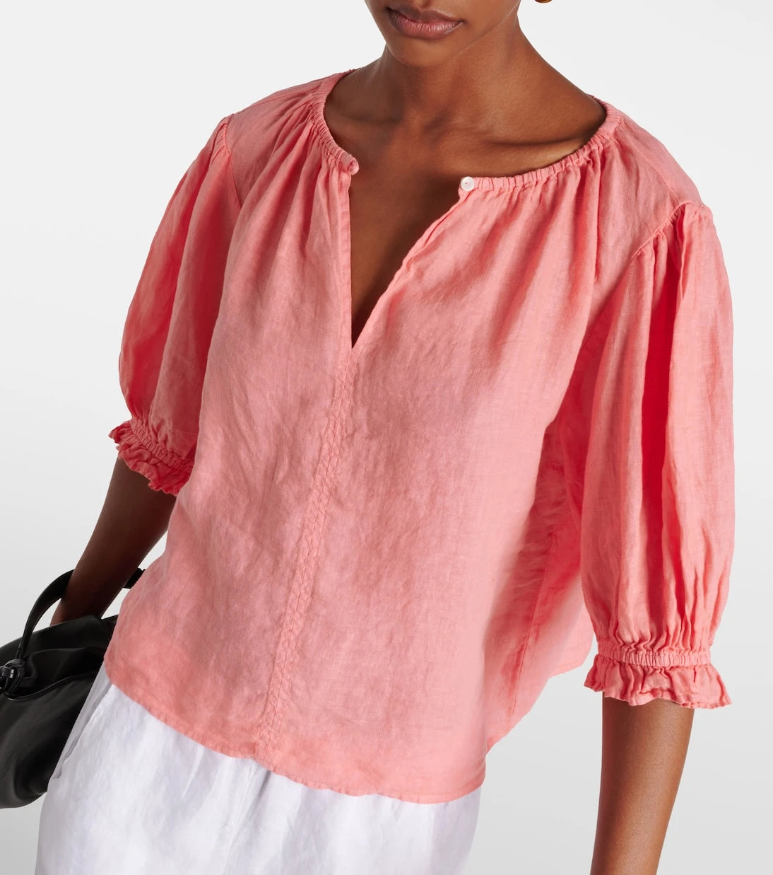 Velvet - Puff-sleeve linen top