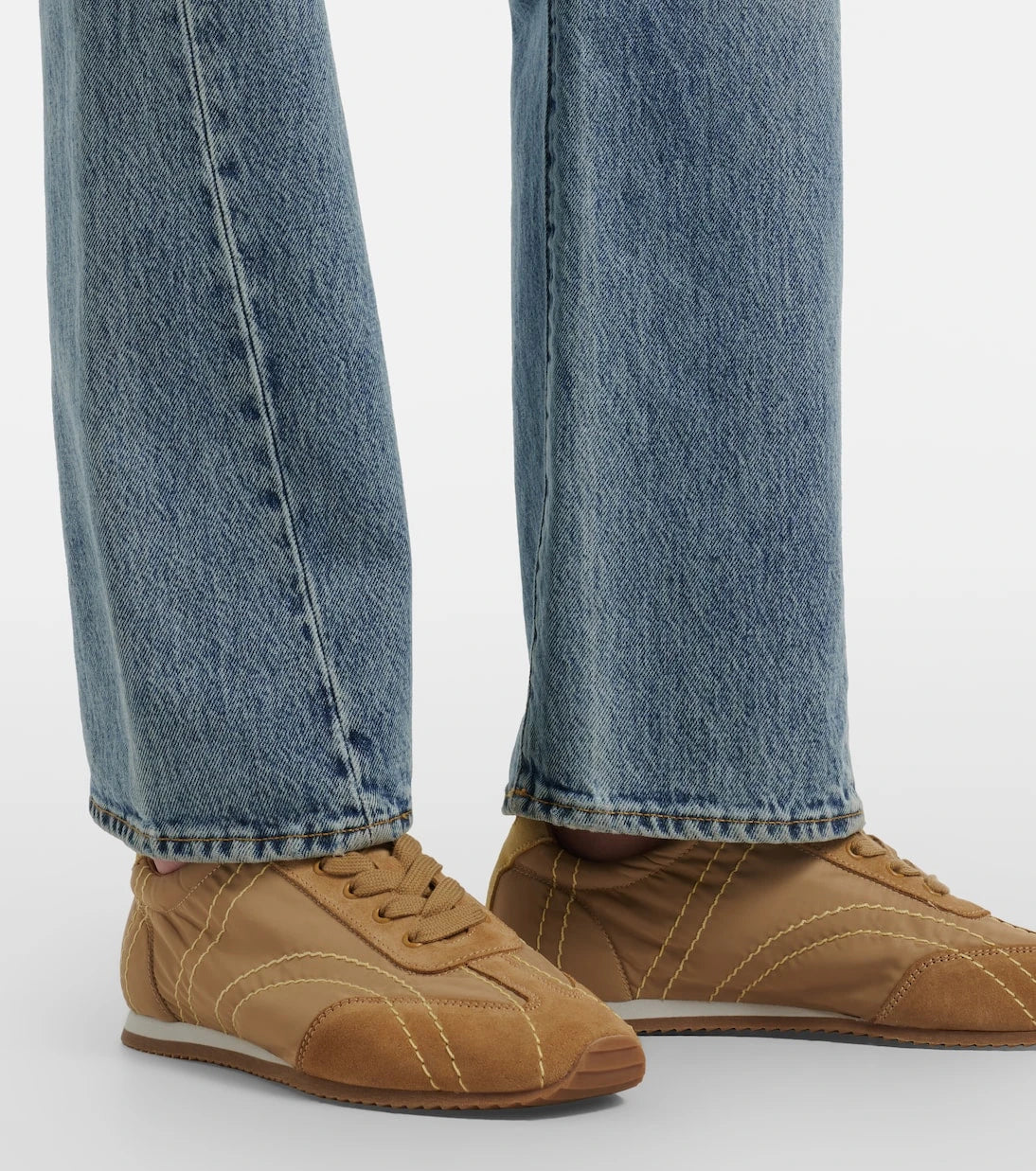 Toteme - Flex suede-trimmed sneakers