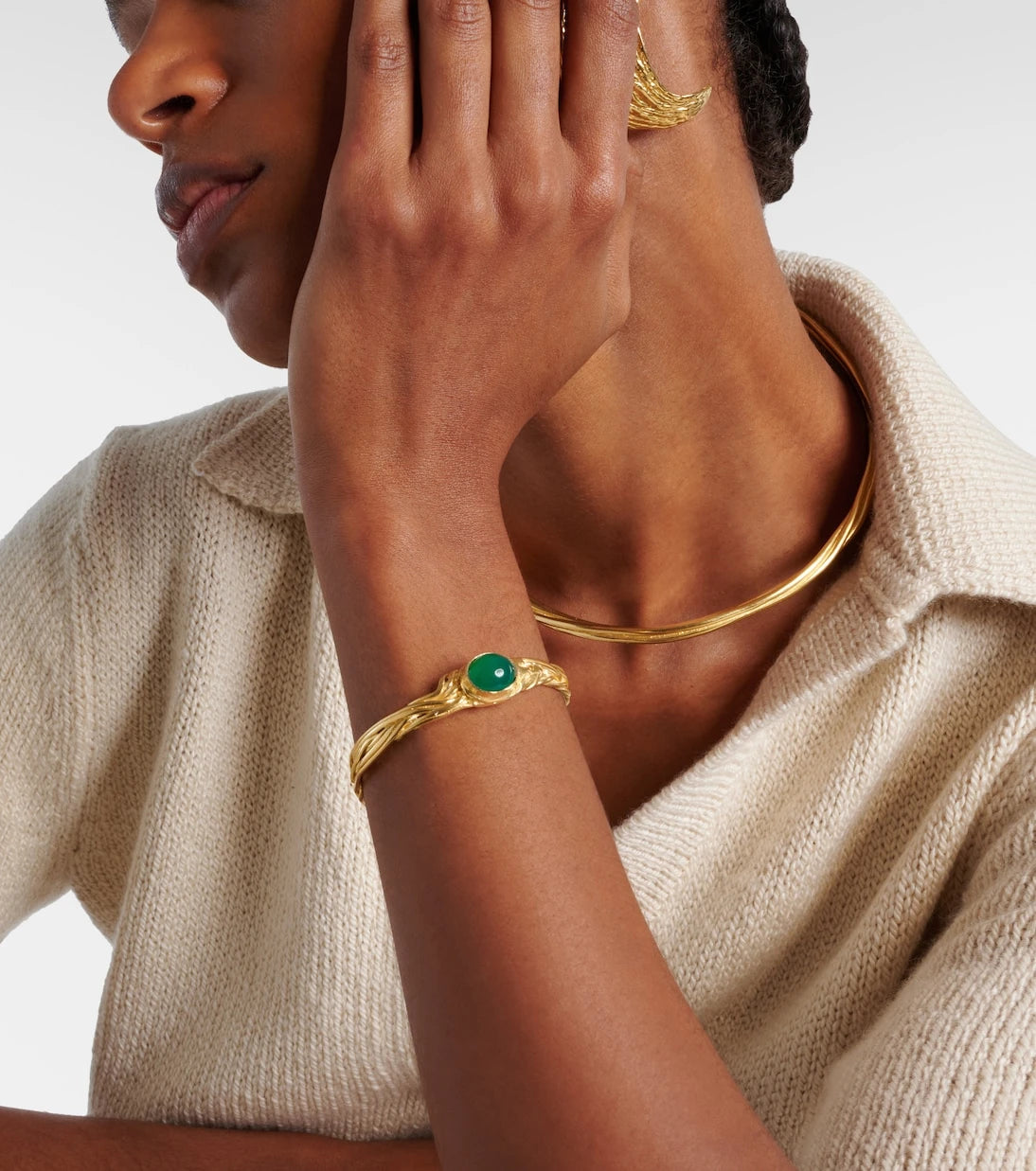 Ysso - Delphi 24kt gold-plated bangle