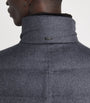 Grey Cashmere-Silk Down Puffer Car Coat