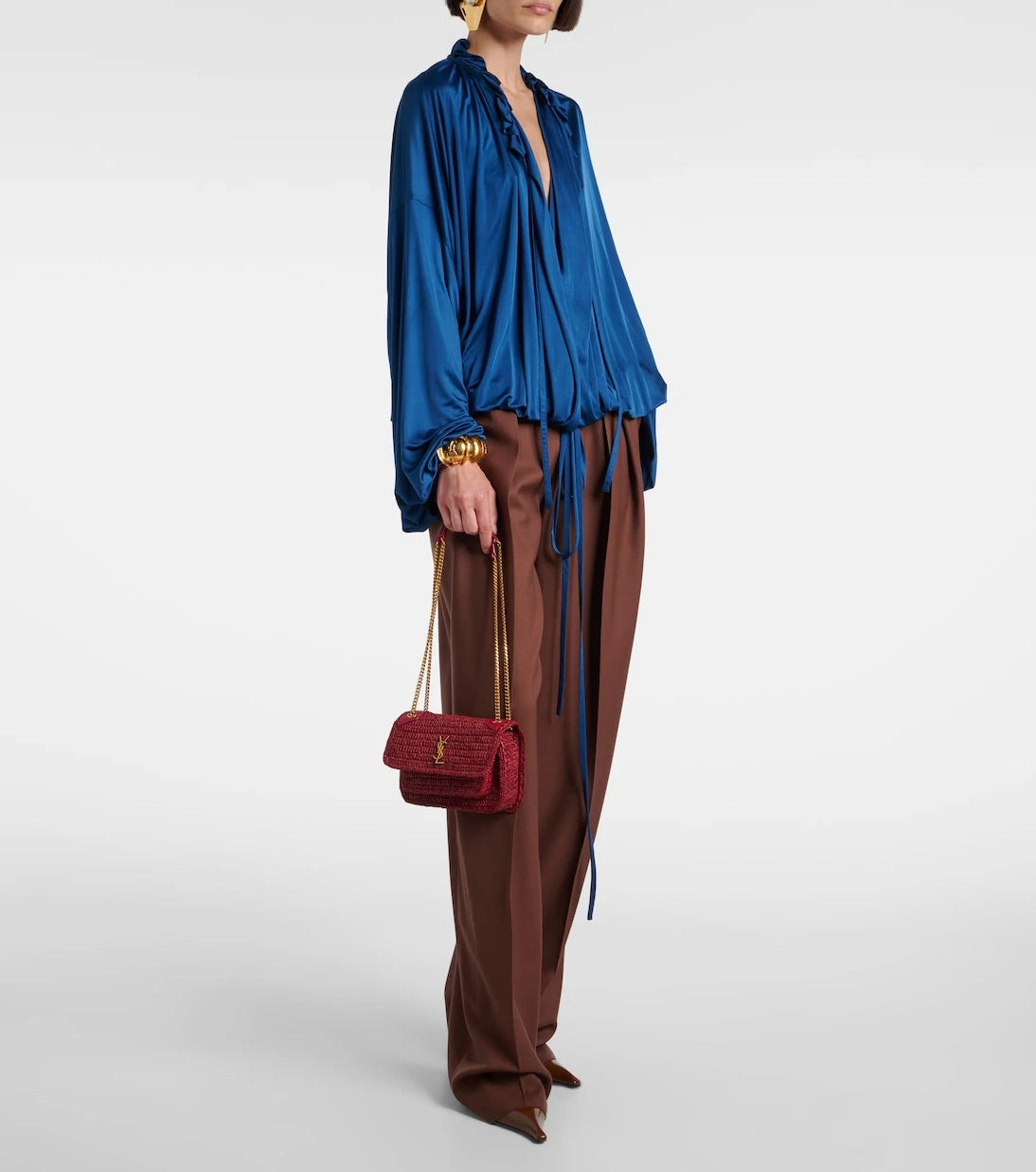 Saint Laurent - Niki Mini rafya omuz çantası