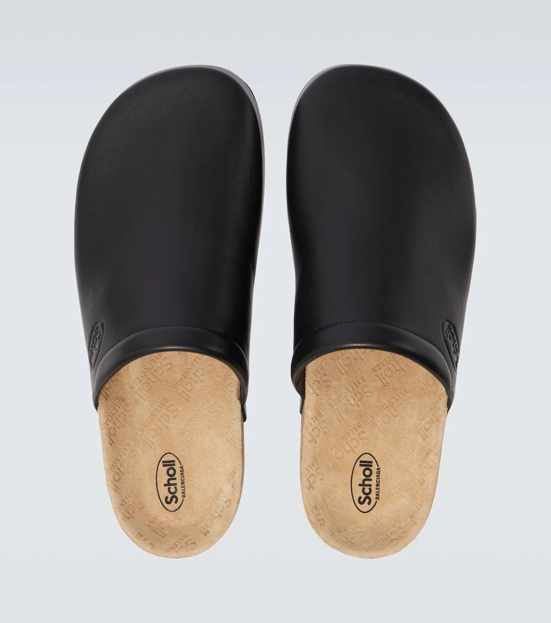 Balenciaga - x Scholl leather mules