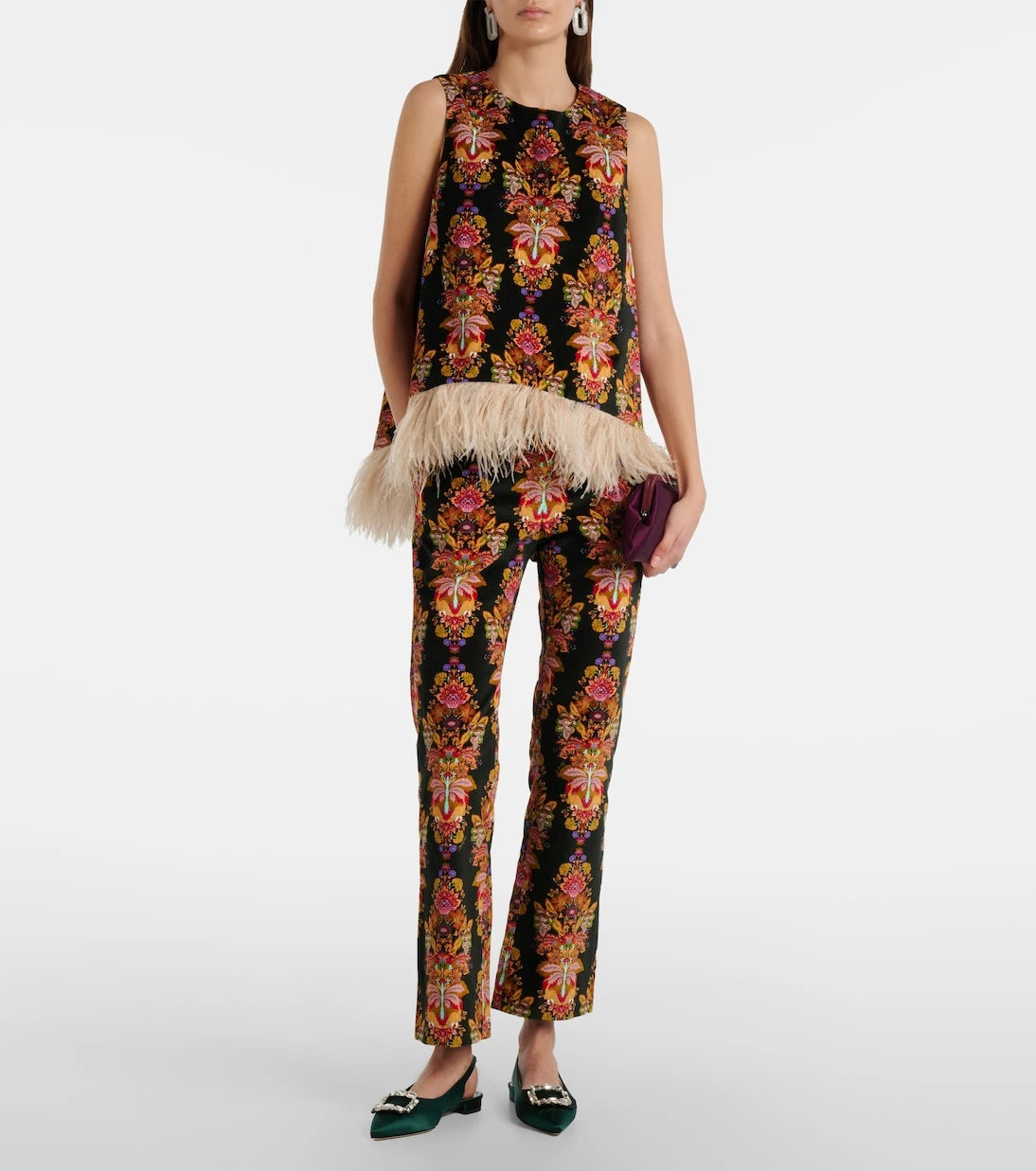 La DoubleJ - 24/7 printed cropped cotton flared pants