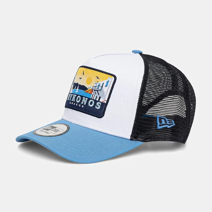 New Era pamuklu trucker şapka NE LOCATION PATCH TRUCKER