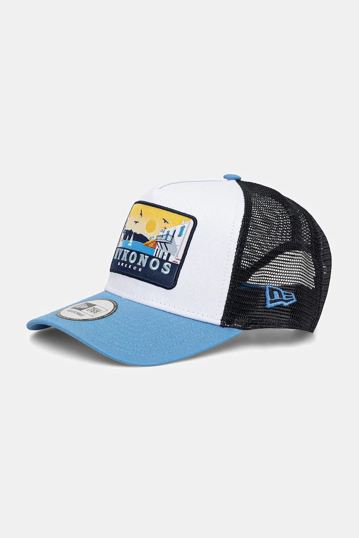 New Era pamuklu trucker şapka NE LOCATION PATCH TRUCKER