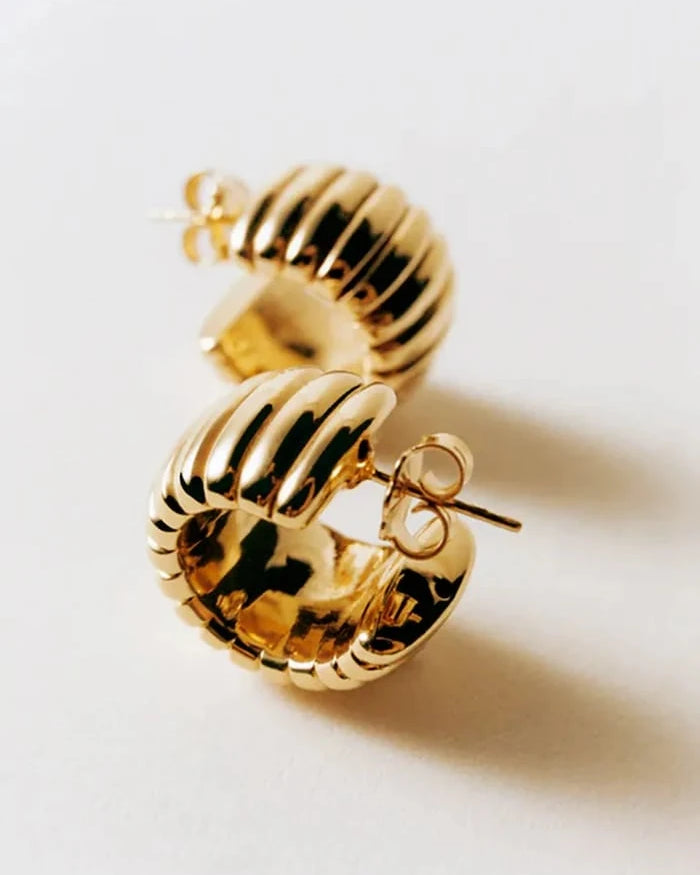Pozlanmış gümüşten kadın küpeleri Bott Earrings