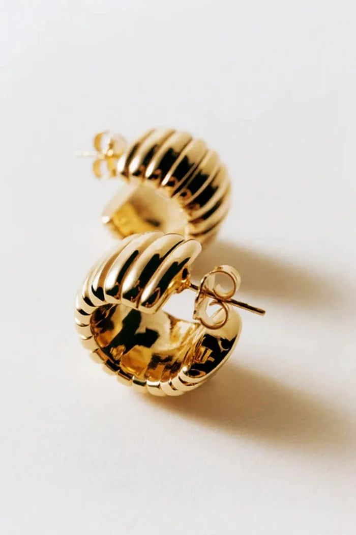 Pozlanmış gümüşten kadın küpeleri Bott Earrings