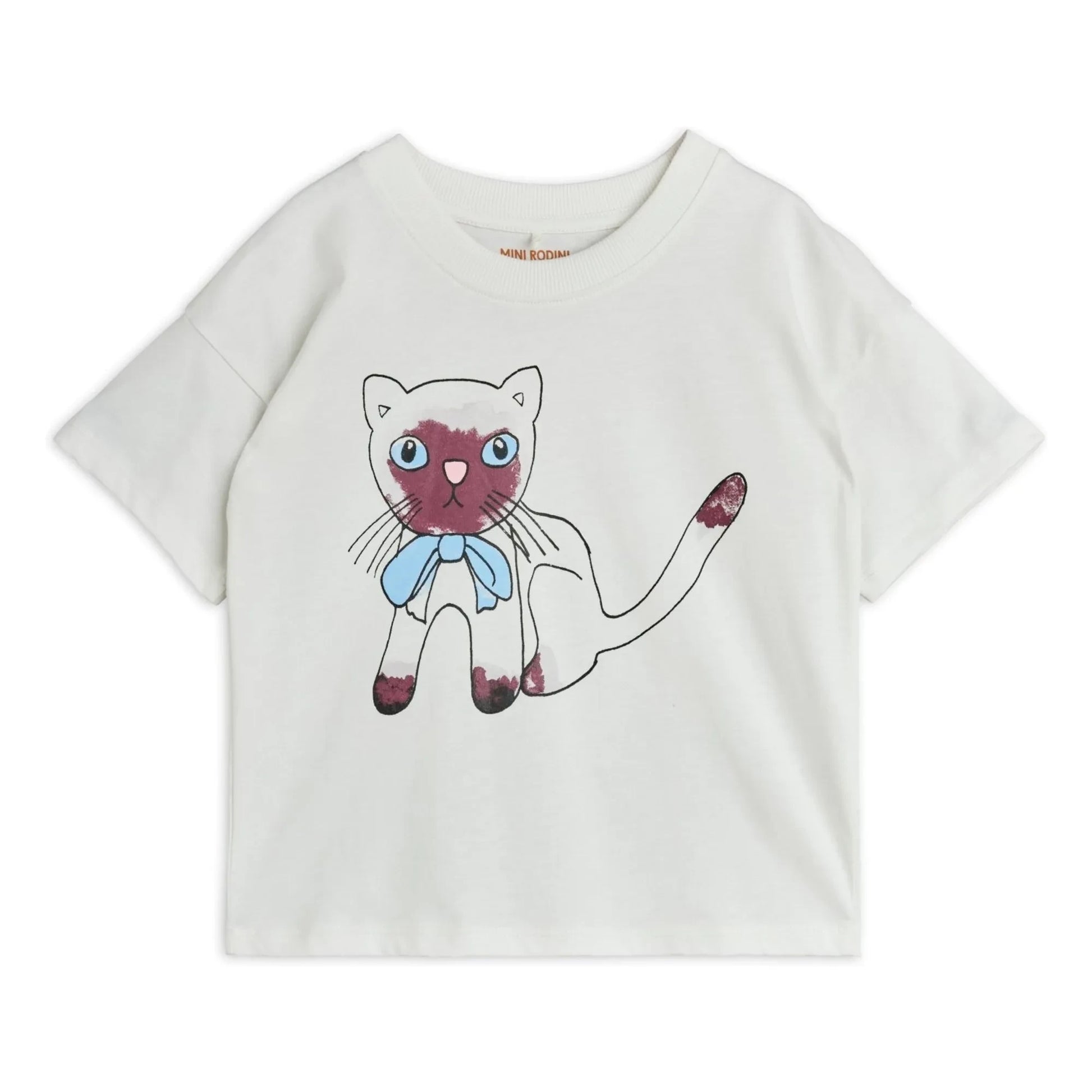Mini Rodini - Siamese organic cotton T-shirt | White