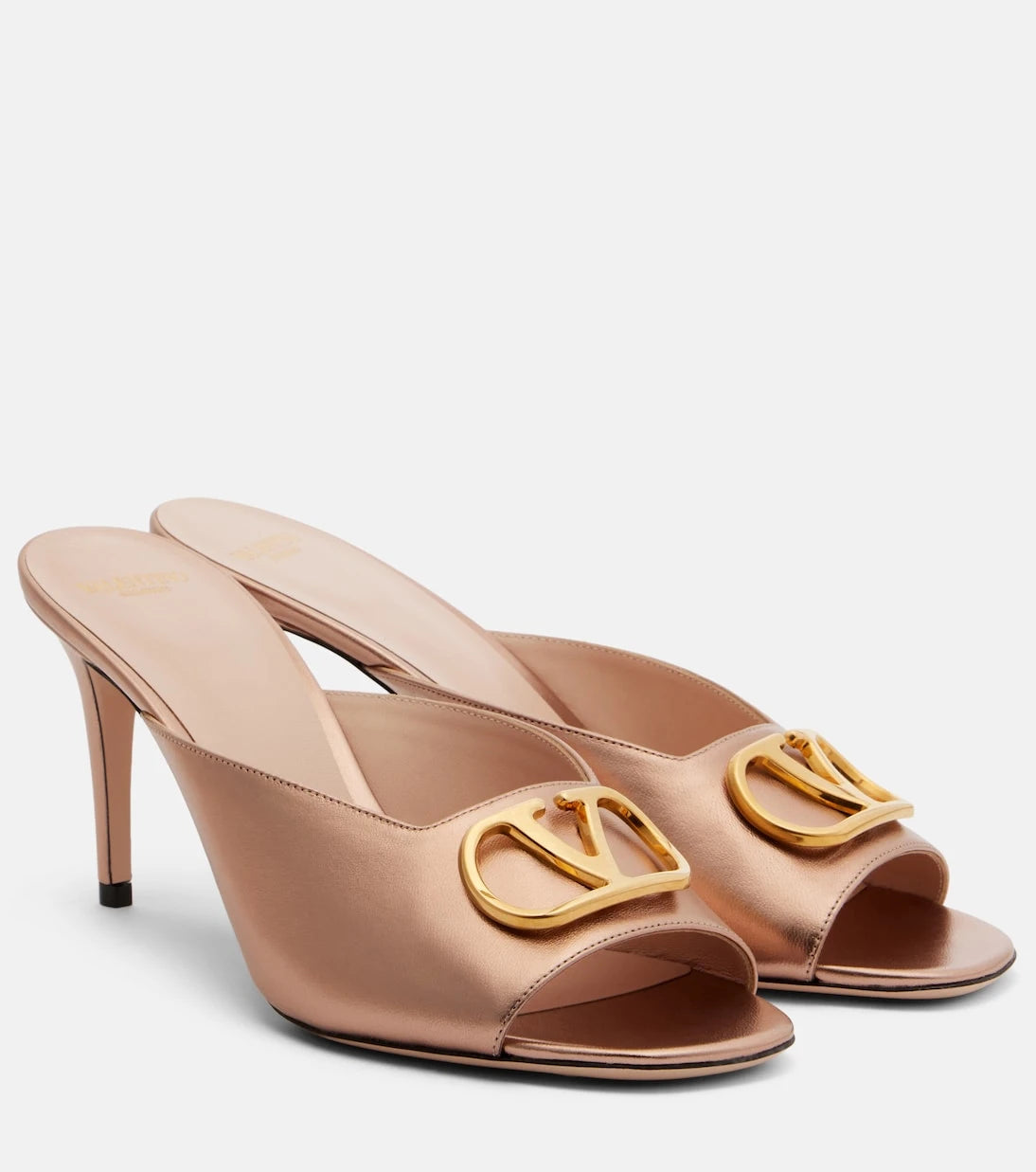 Valentino Garavani - VLogo metallic leather mules