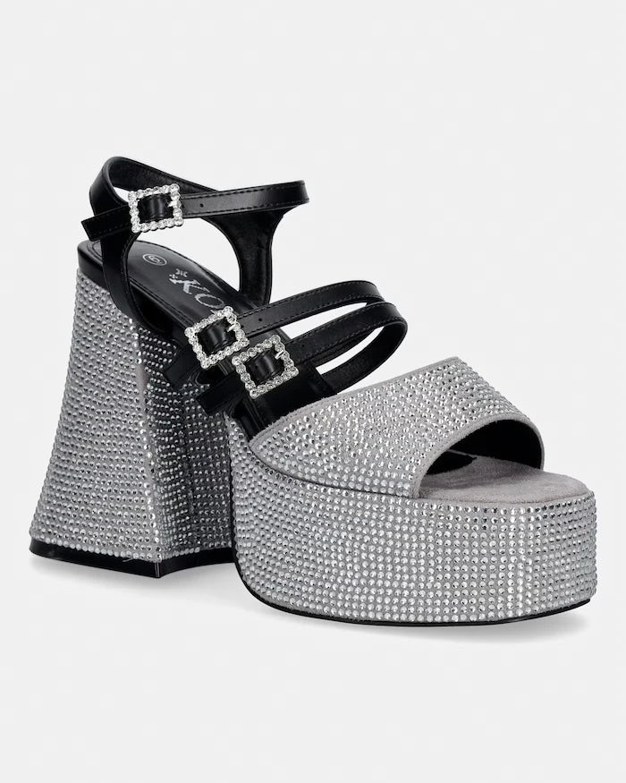 Koi Footwear сандали с дебел ток Felicity Crystal Strappy Heels