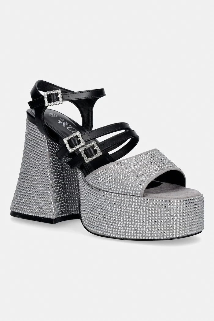 Koi Footwear Kalın Topuklu Felicity Crystal Strappy Heels Sandalet