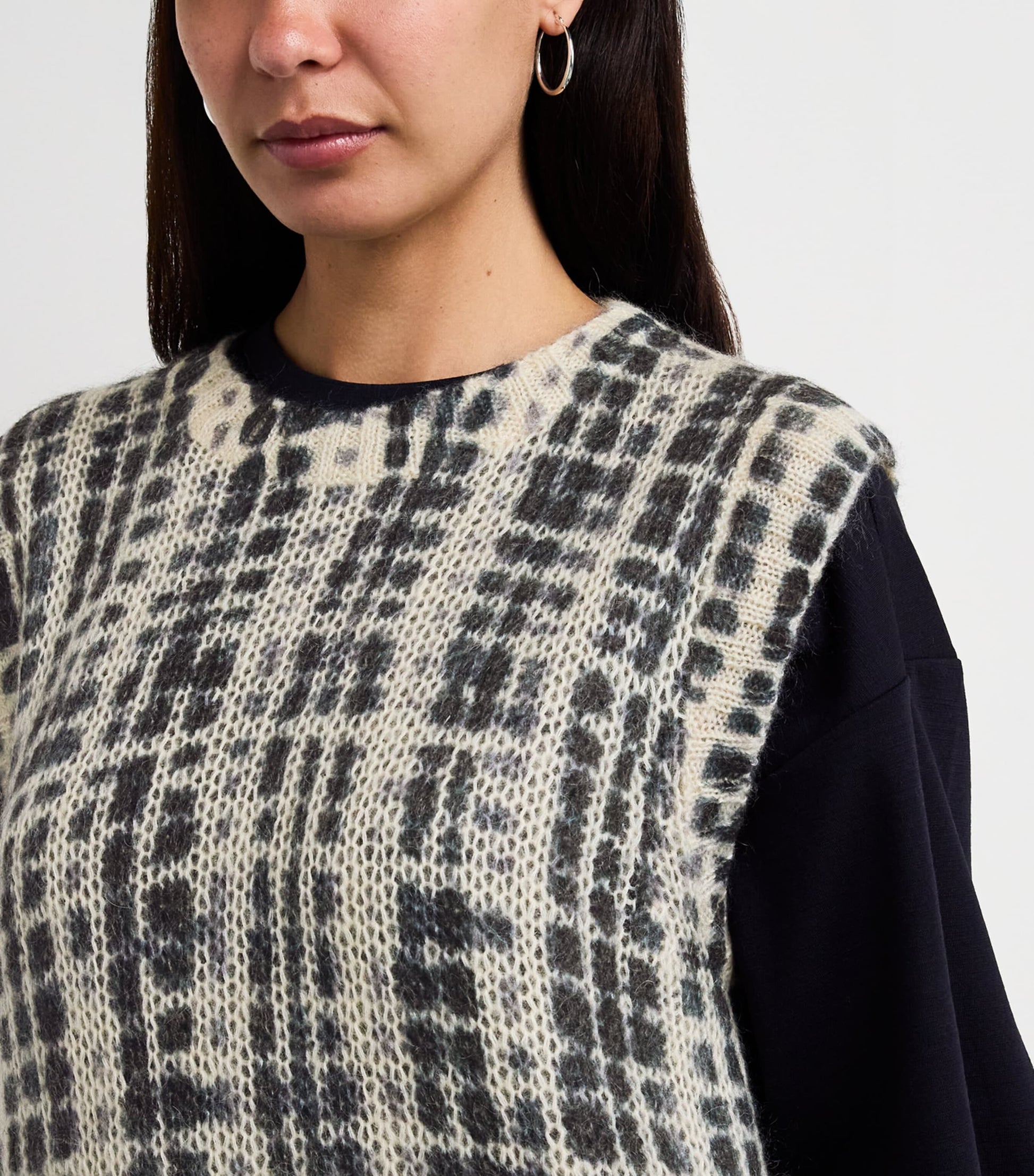 MAX&Co. White Check Knit Tank Top