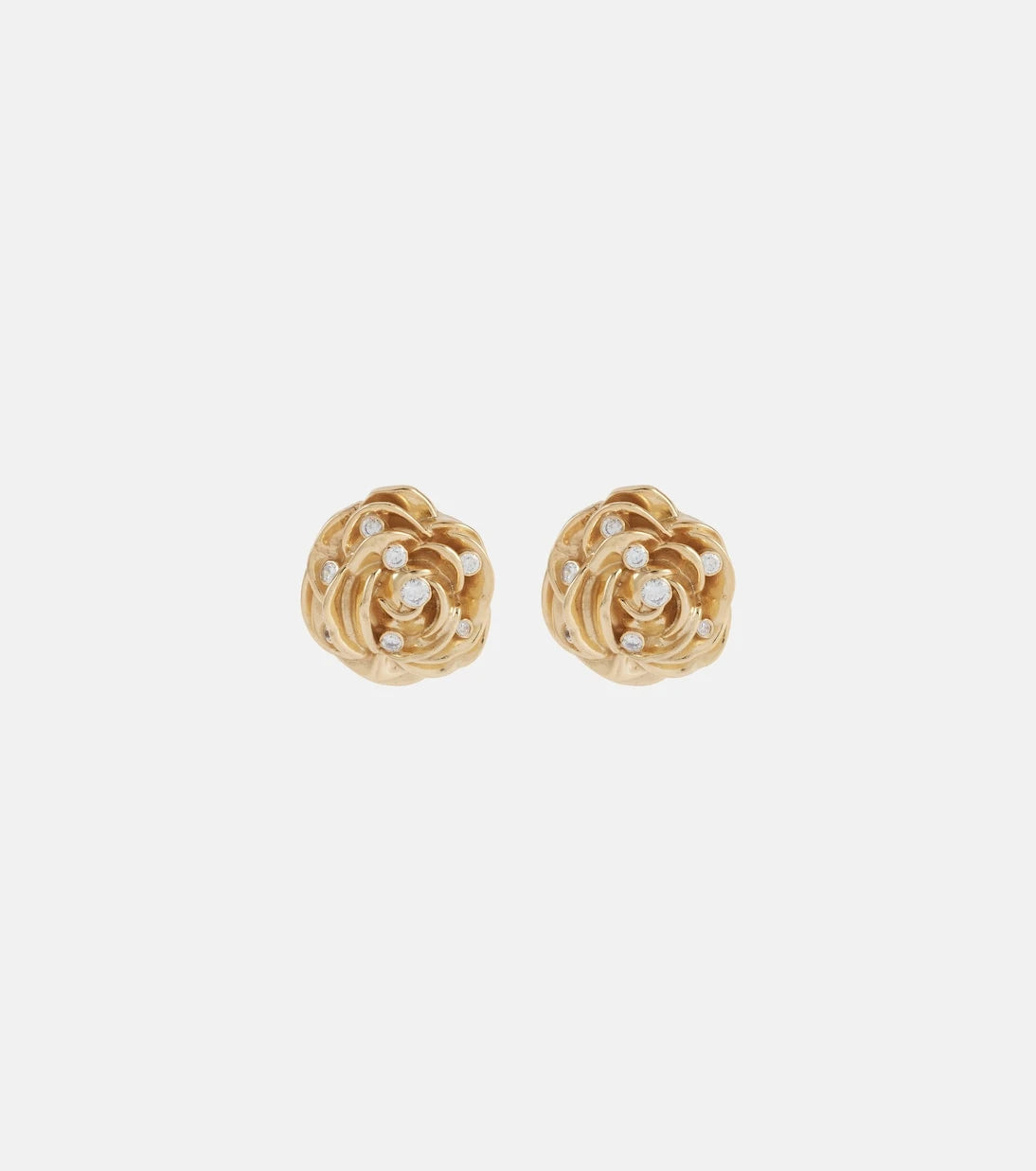 Magda Butrym - Floral embellished gold-plated earrings
