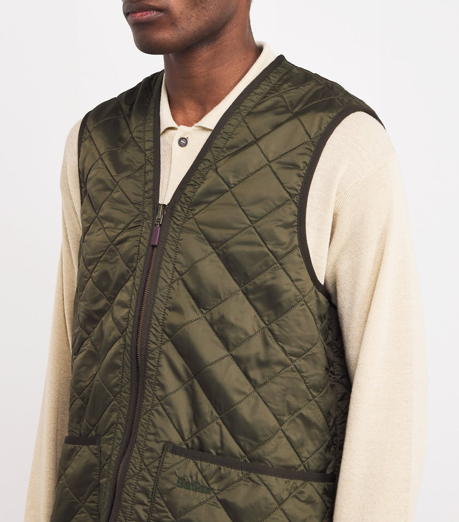 Barbour Green Quilted Zip-In Liner Gilet