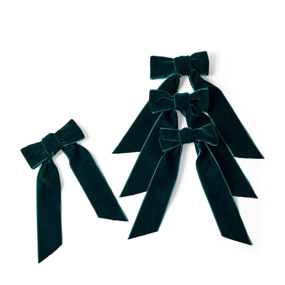 Set of 4 Velvet Bow Napkin Holders