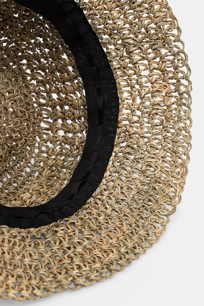 LE SH KA başlık örgü kumaştan kadın hasır şapka Straw Bucket Hat vol2