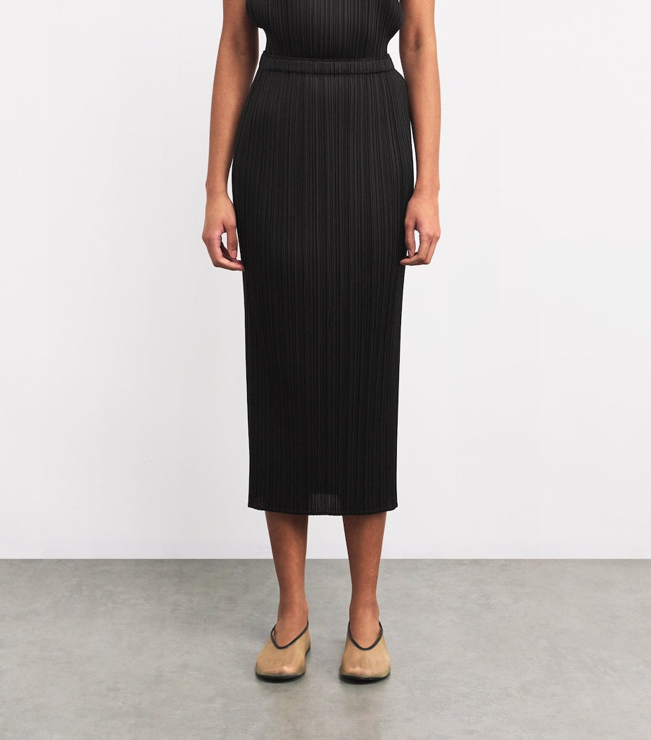 Pleats Please Issey Miyake Black Basics Midi Skirt