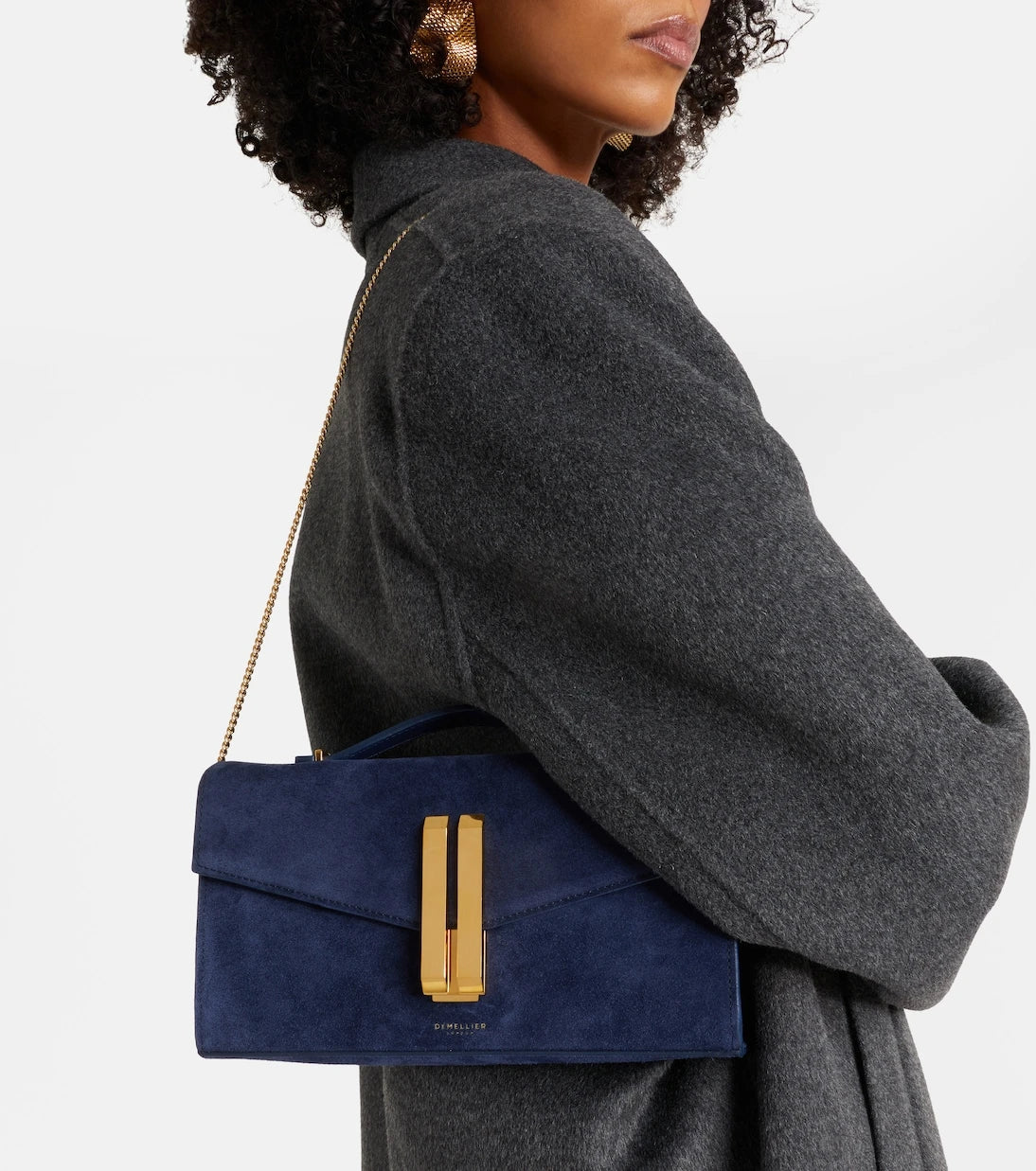 DeMellier - Vancouver leather-trimmed suede clutch