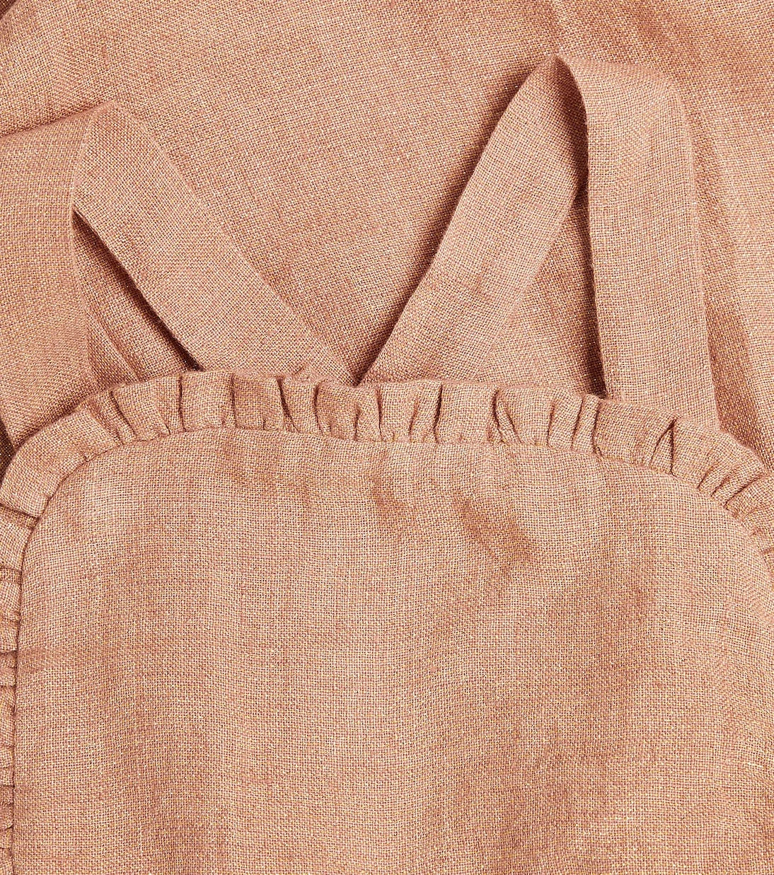 Donsje - Bou ruffled linen-blend overalls
