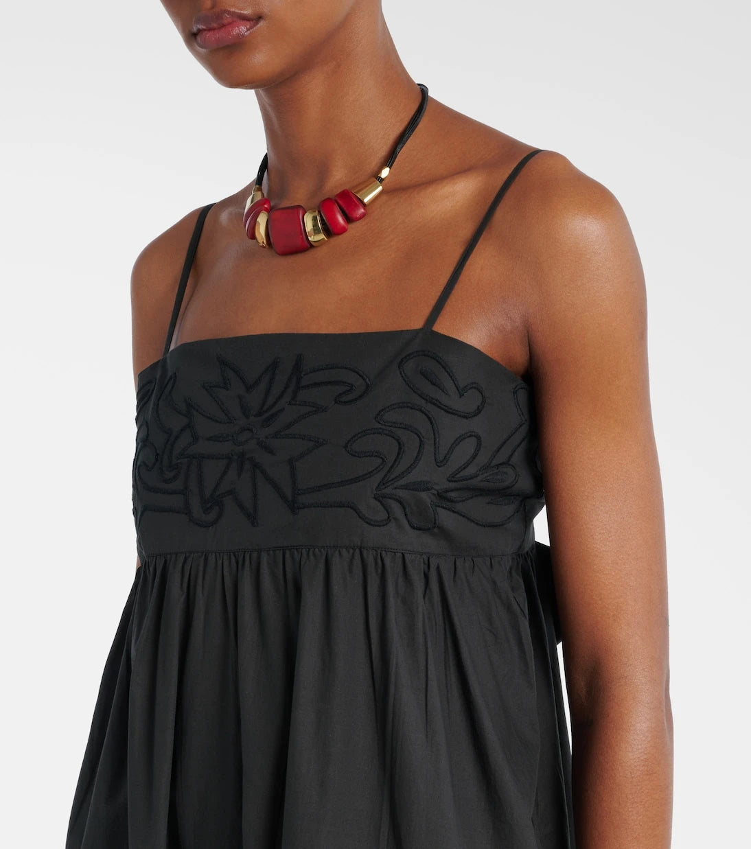 Juliet Dunn - Floral embroidered cotton minidress
