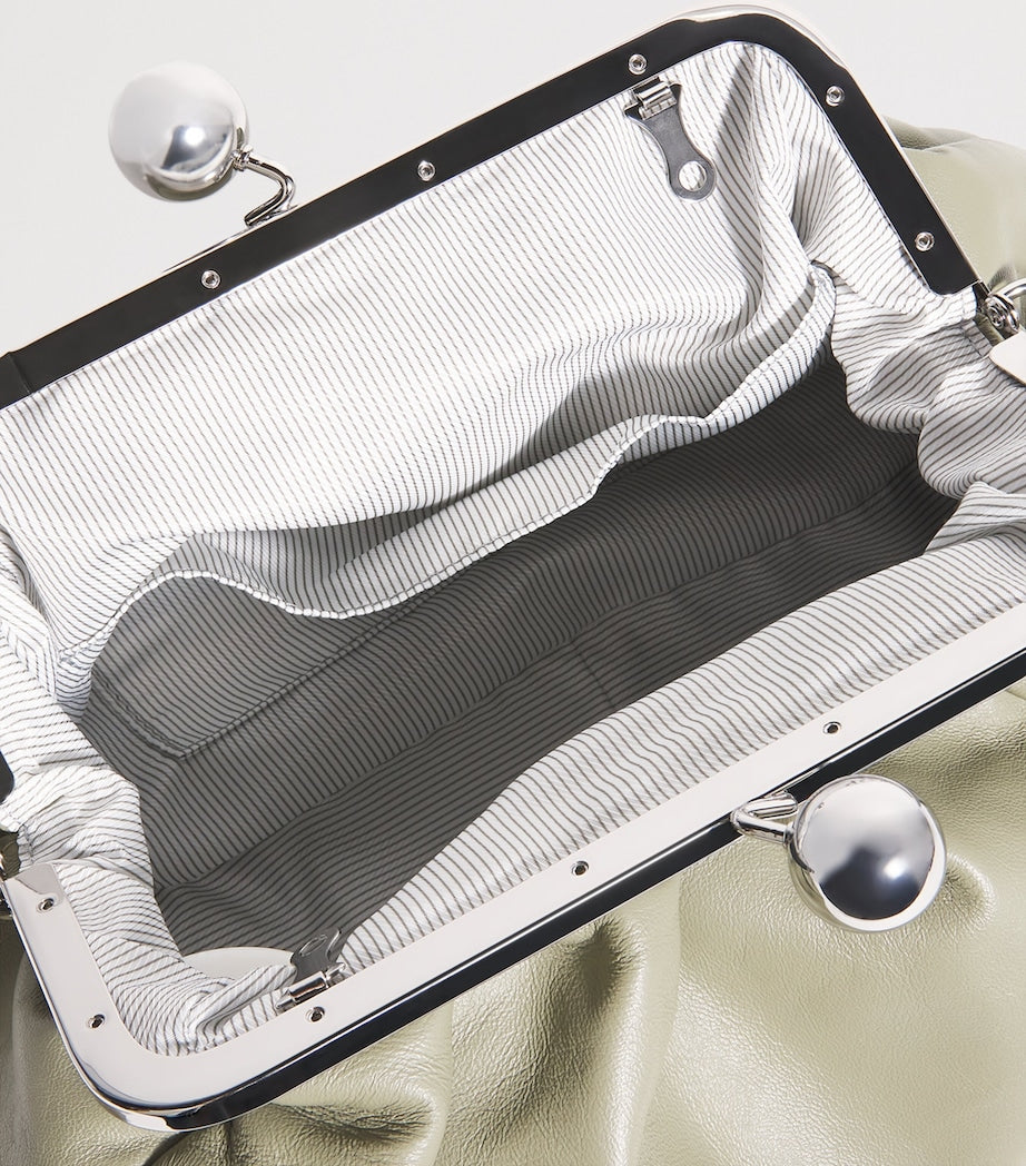 Weekend Max Mara Green Medium Leather Pasticcino Clutch Bag