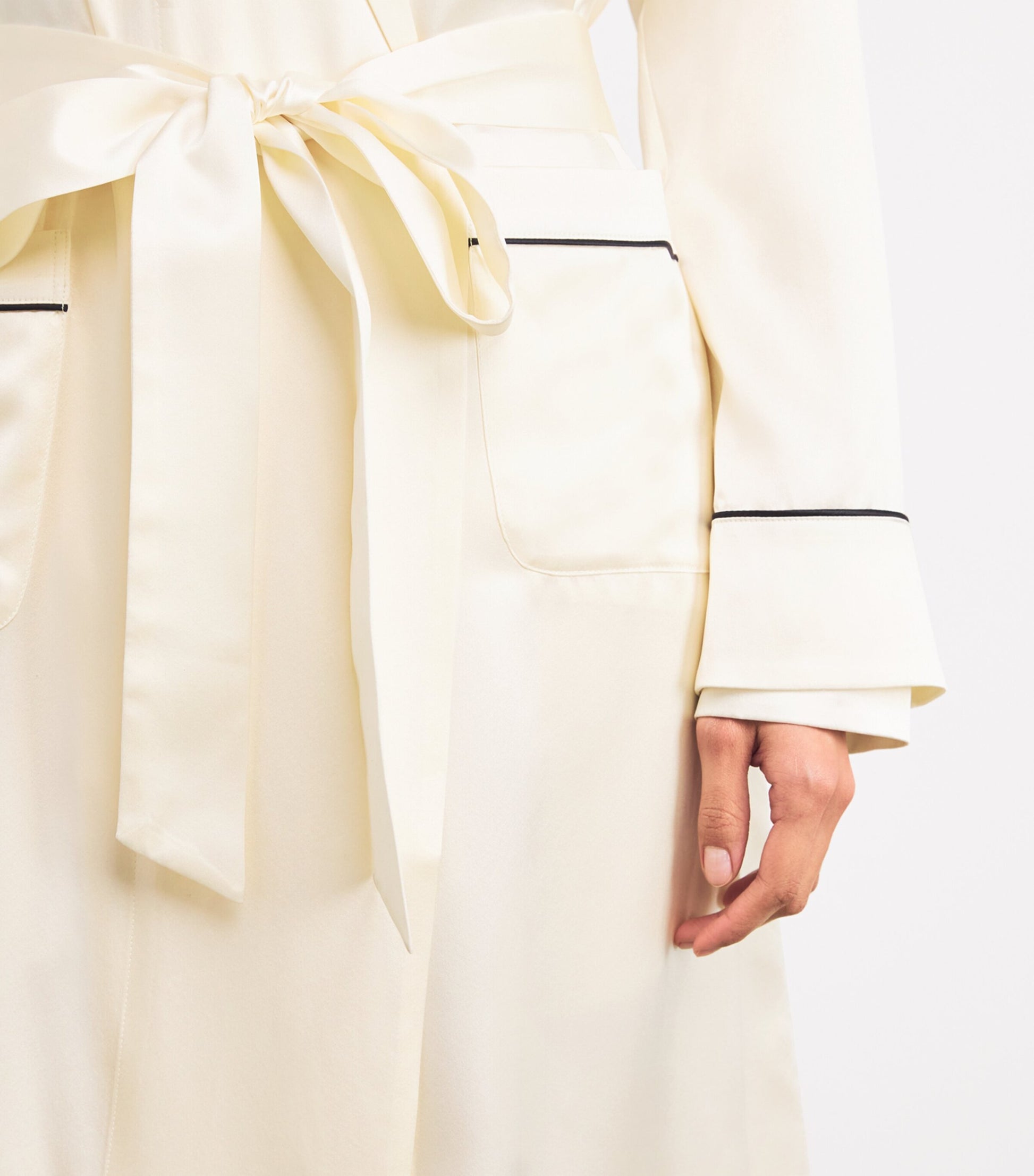 Ivory Silk Satin Robe