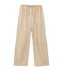 LOEWE Beige EXCLUSIVE Lambskin Wide-Leg Silver Capsule Barrel Trousers