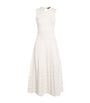 Maje White Pointelle Beaded Midi Dress