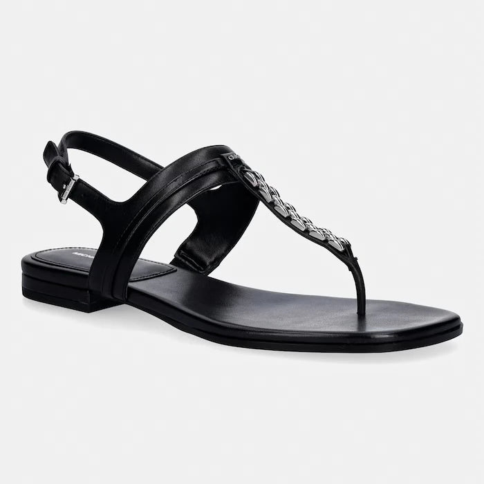 MICHAEL Michael Kors kadın düz tabanlı deri Marcia Thong Sandal