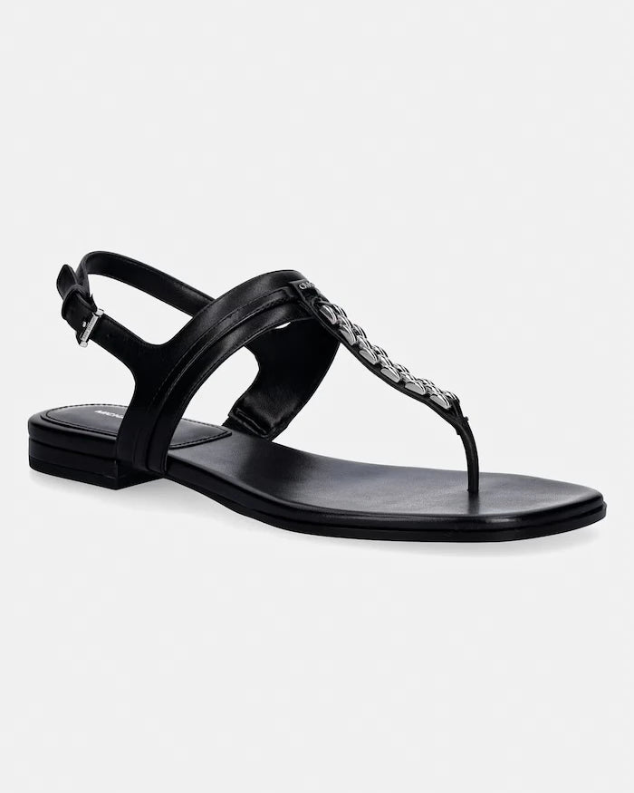 MICHAEL Michael Kors kadın düz tabanlı deri Marcia Thong Sandal