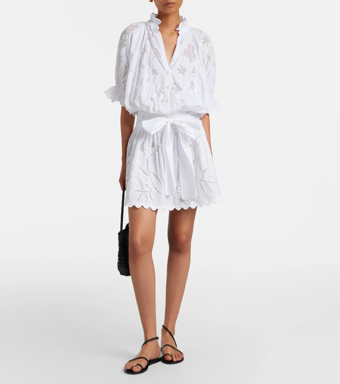 Juliet Dunn - Embroidered cotton minidress