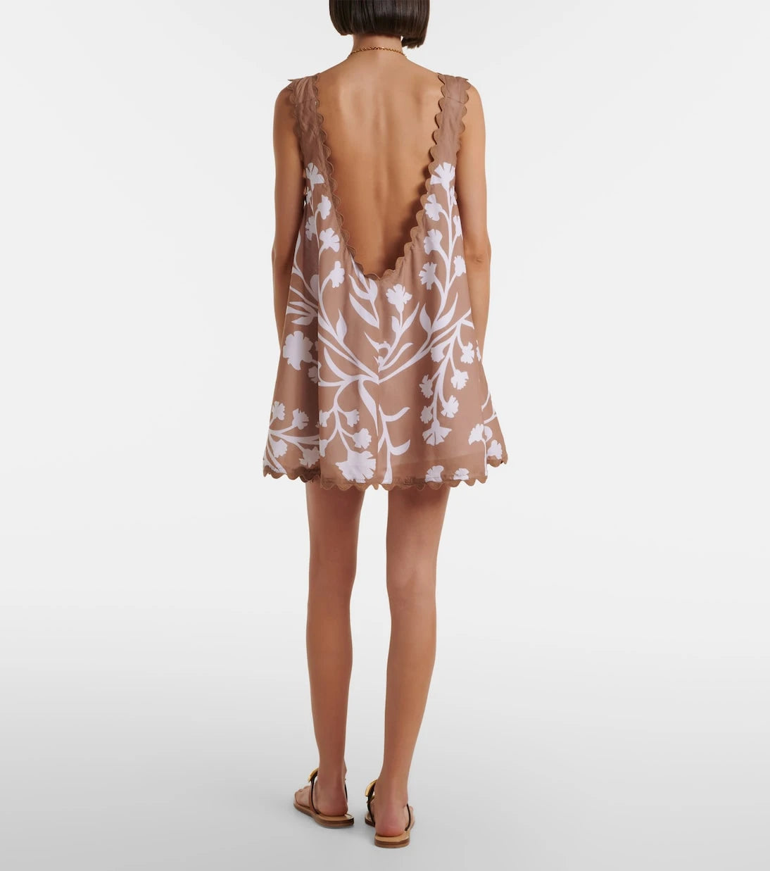 Juliet Dunn - Floral scalloped cotton minidress