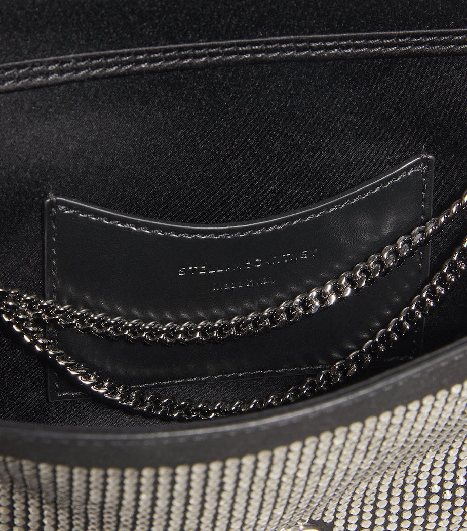 Stella McCartney Black Embellished Falabella Top-Handle Clutch Bag