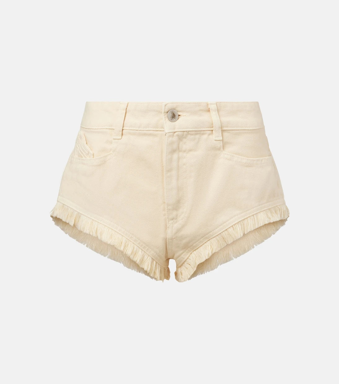 The Attico - Fringed cotton canvas shorts