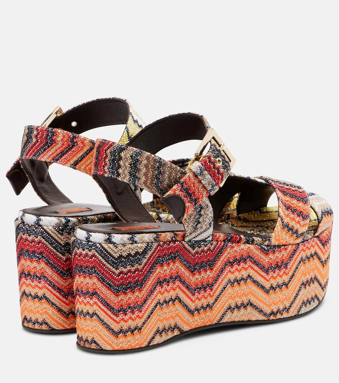 Missoni - صندل بلاتفورم جوليا بتصميم متعرج من قماش اللاميه