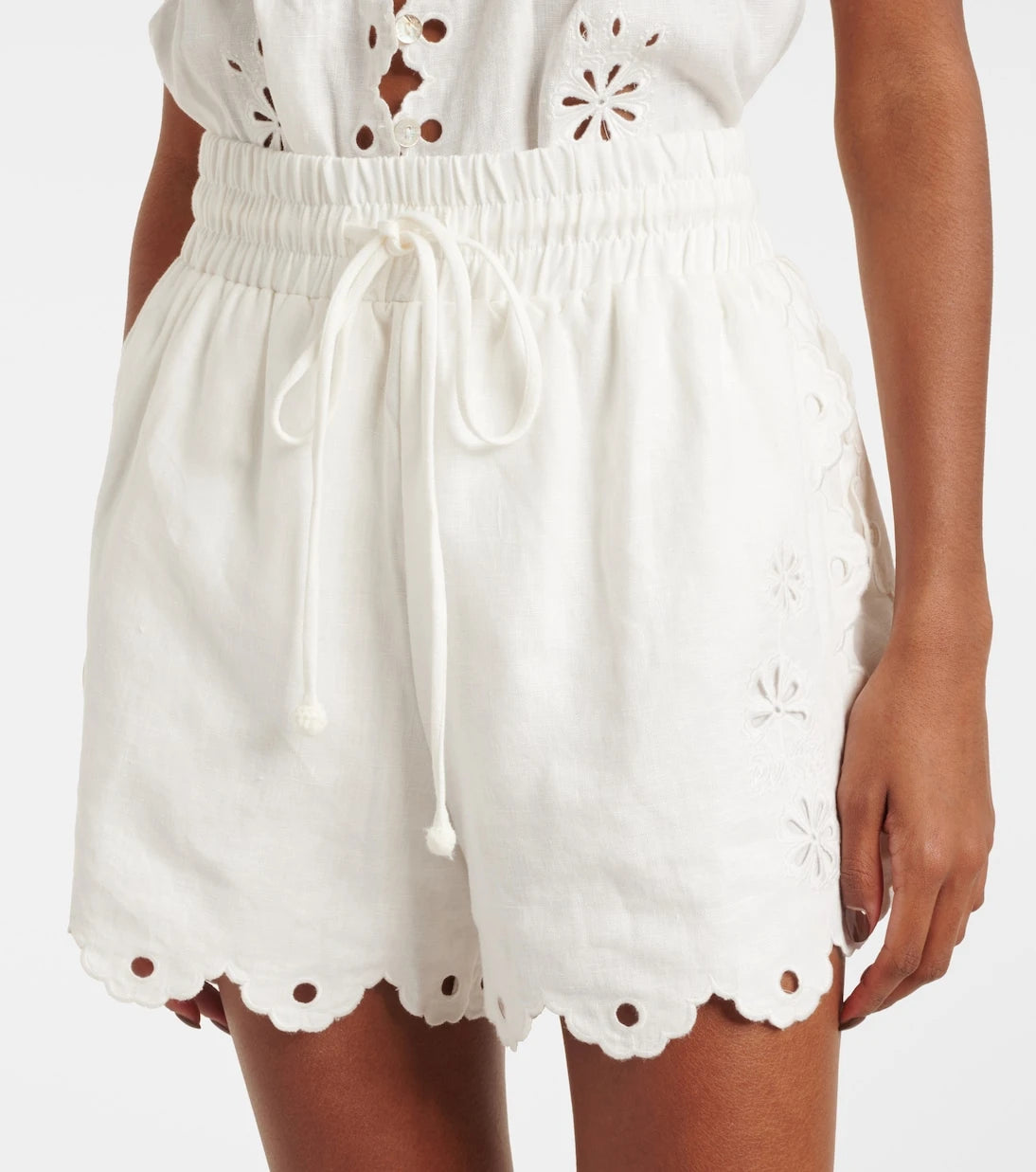 Farm Rio - Embroidered linen shorts