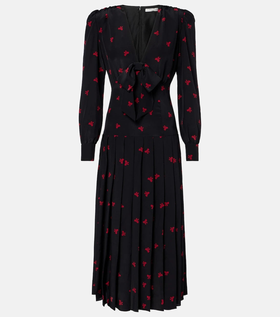 Alessandra Rich - Bow-detail printed silk midi dress