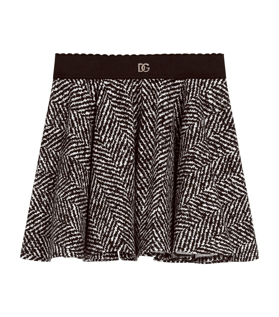Stretch-Cotton Interlock Chevron Print Skirt (8-12 Years)