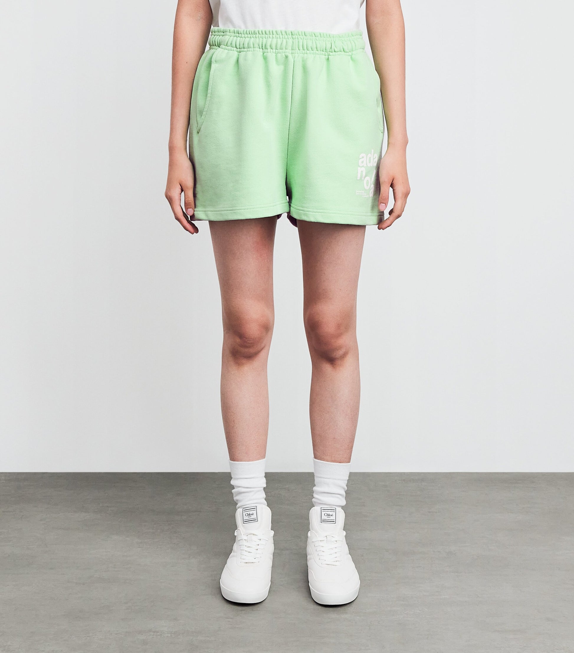 Green Cotton Logo Sweatshorts