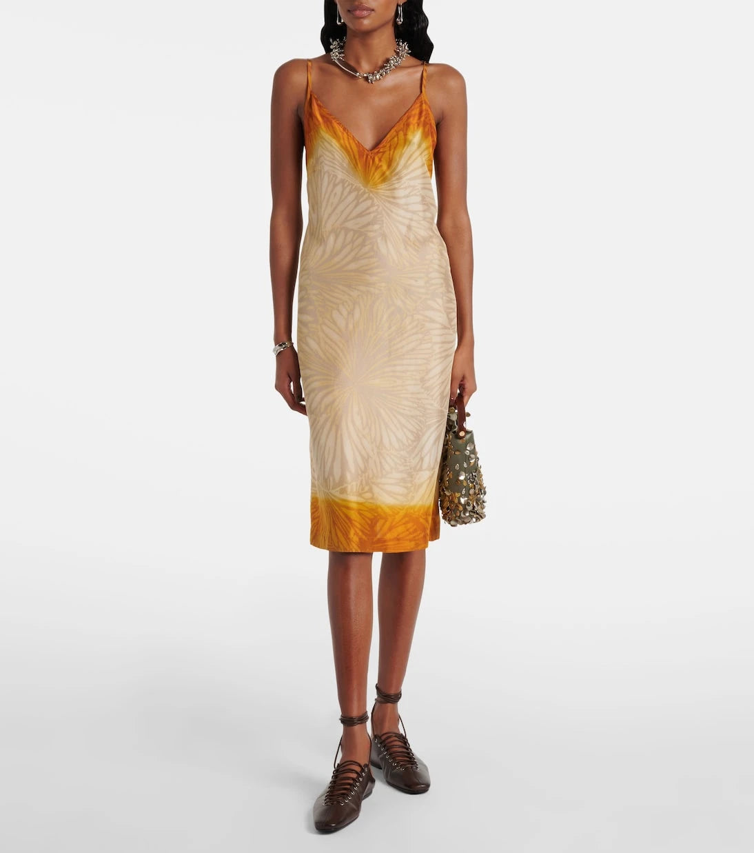 Dries Van Noten - Printed ombré silk slip dress