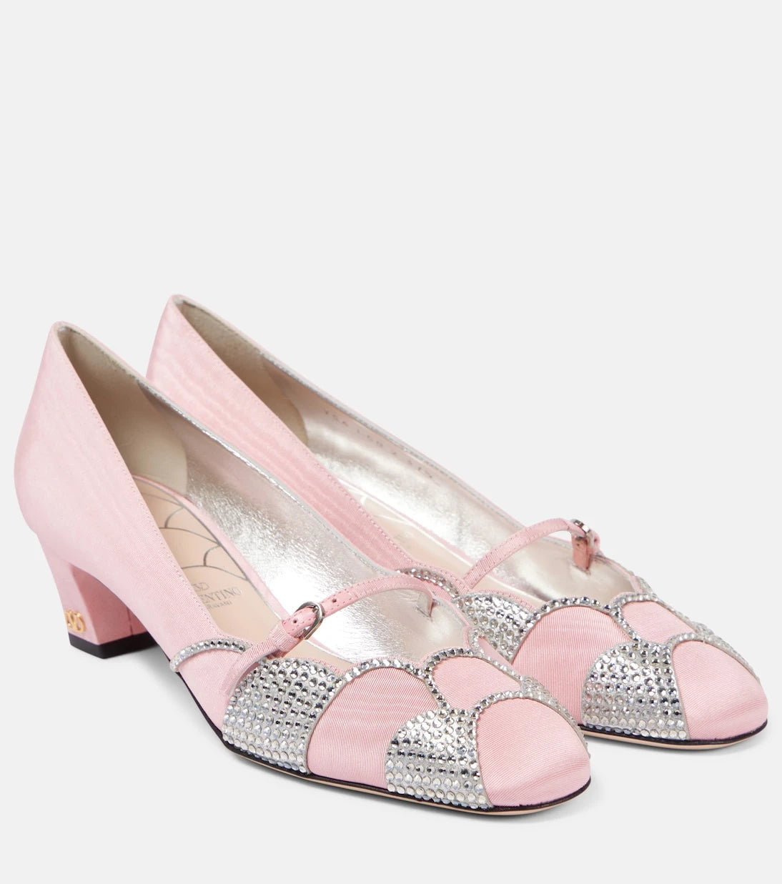 Valentino Garavani - Bowow 45 embellished moiré pumps