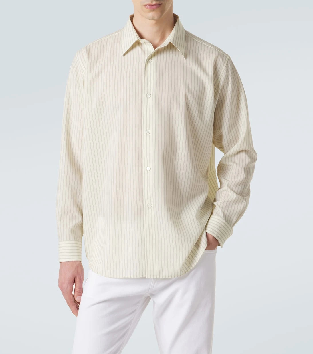 Auralee - Striped wool shirt