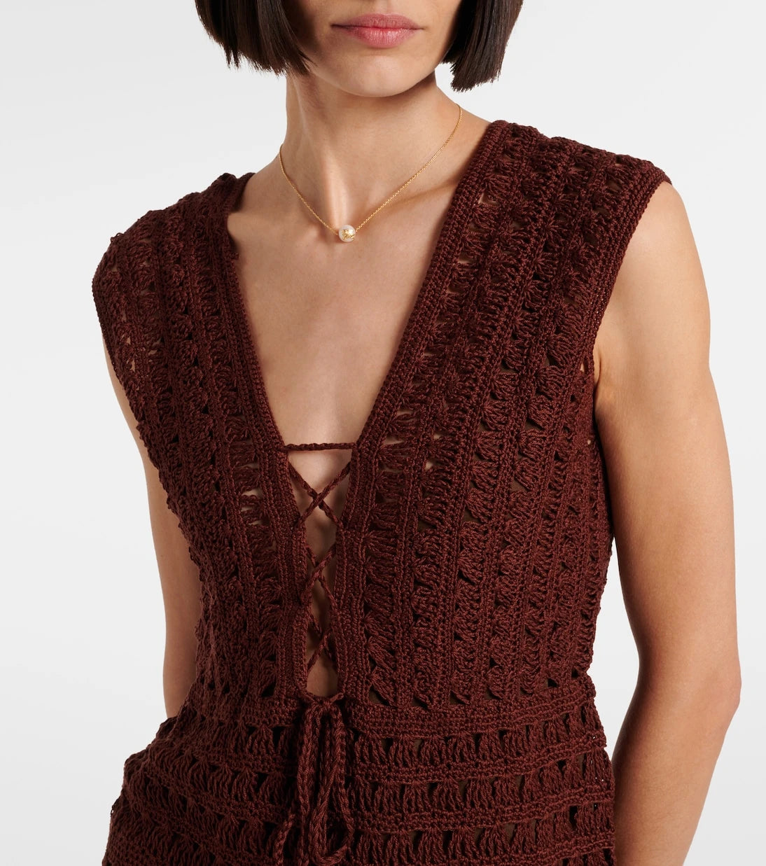 Anna Kosturova - Jennifer crochet cotton minidress