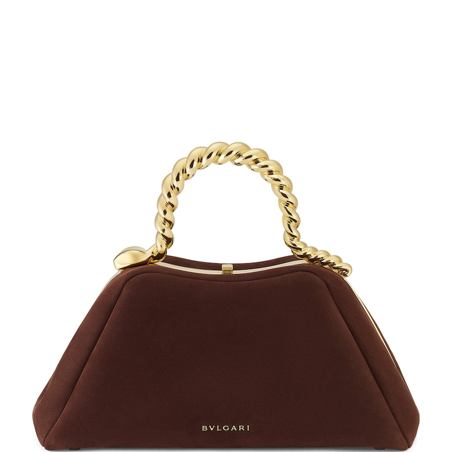 Bvlgari x Geraldine Guyot Small Nubuck Leather Serpentine Top-Handle Bag