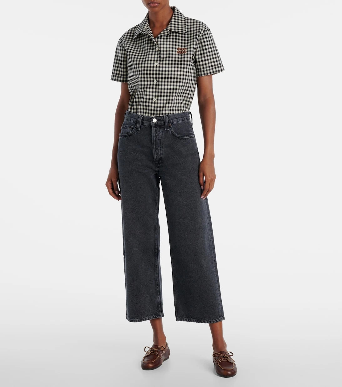 Agolde - Arc cropped mid-rise wide-leg jeans