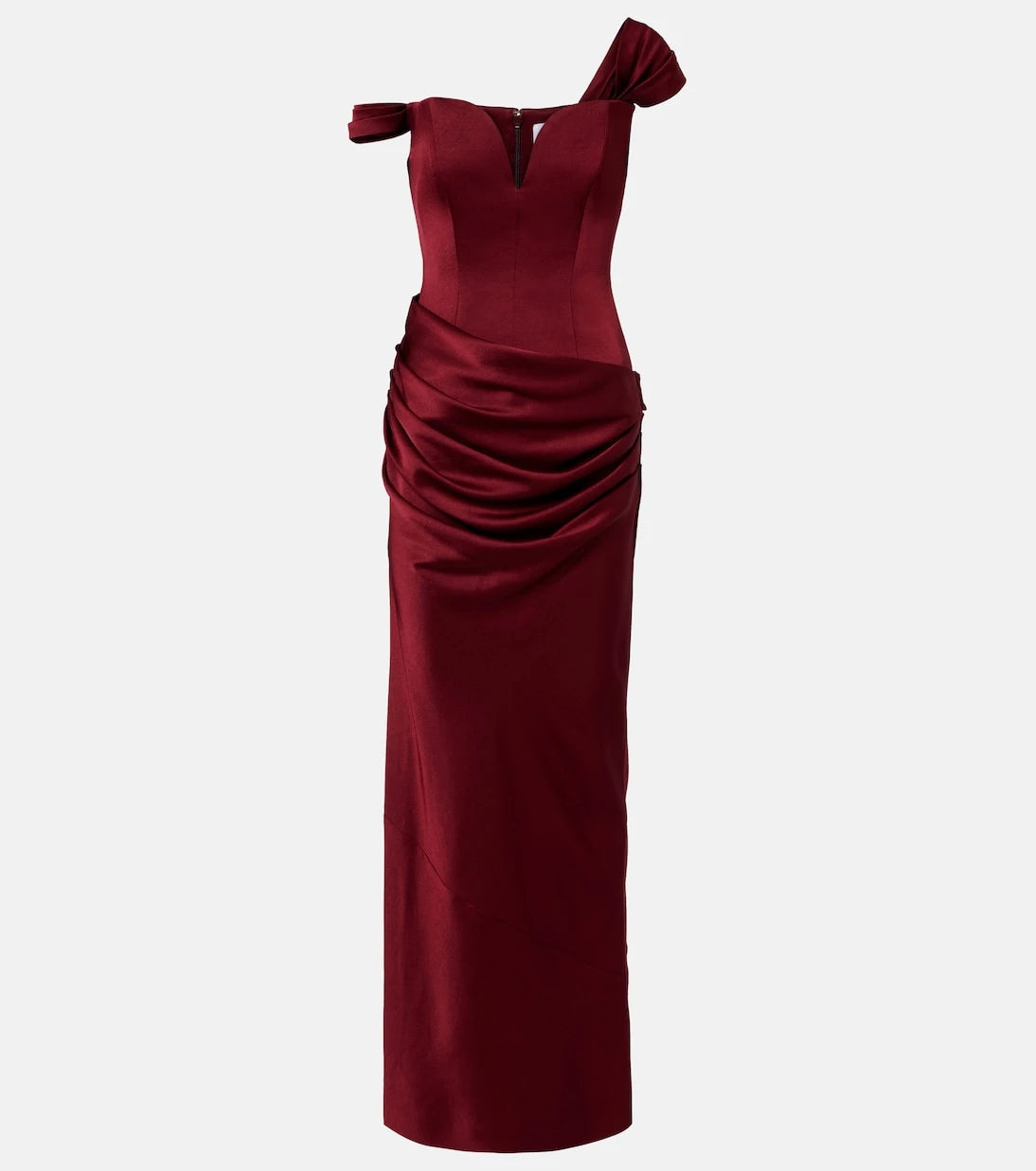 Alex Perry - Draped crêpe satin bustier gown